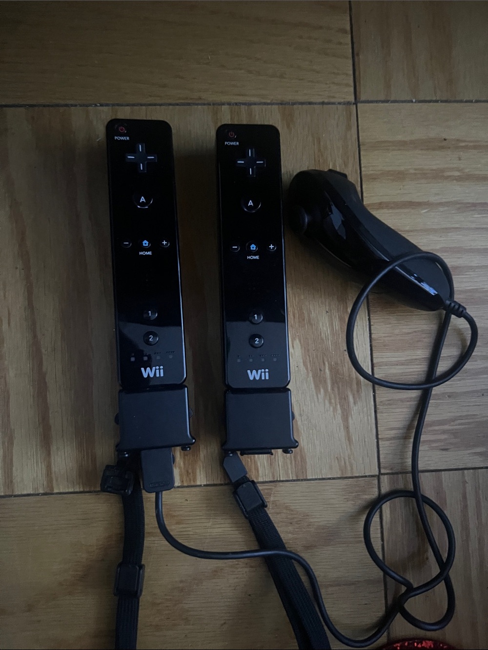 Nintendo Wii Black Remote Controllers with Nunchuks